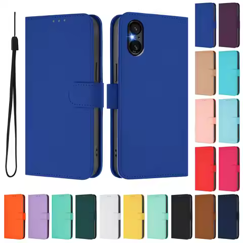 Stand Flip Wallet Phone Case For Sony Xperia 1V 1 VII 5 10 IV V VI 1VI 5VI 10VI Leather Protect Lany