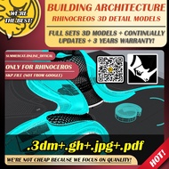 SKU 101🔥PREFERRED🔥RHINOCEROS GRASSHOPPER BUILDING  RHINO ARCHITECTURE DETAIL 3D MODEL ARCHITECTURE I
