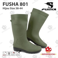 HIJAU LOKAL Muna FUSHA 801 GREEN High Boots Anti-Slip Water Flexible Comfortable Light Local Rubber 