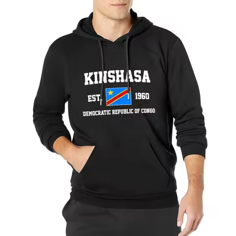 Men Women Hoodies Democratic Republic of Congo EST.1960 Kinshasa Capital Hoodie Pullover Hooded Hip 