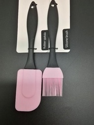 廚房用品工具配件-- 耐高溫矽膠油掃/刮刀 2件套 Set of silicone brush and spatula