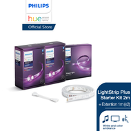 [แพ็กพิเศษ] Philips Hue LightStrip Plus with Bluetooth Starter Kit 2M (1ชิ้น) + สายต่อ Extension 1M 