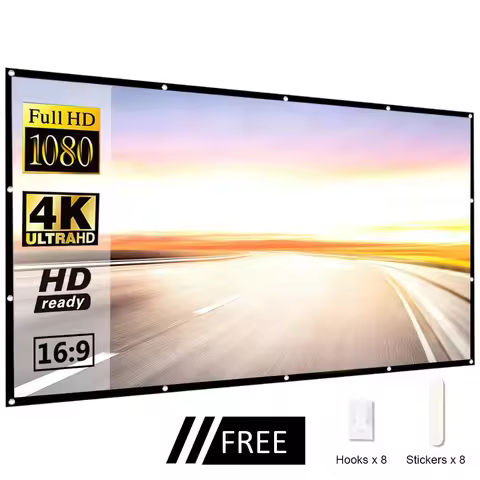 60 84 100 120 150 Inch Projector Screen Portable Projection Screen16:9,Outdoor Movie Screen For Trav