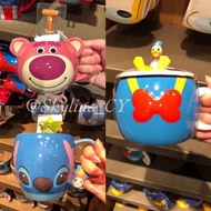 🎡上海迪士尼 熊抱哥 勞蘇/ 史迪奇/ 唐老鴨 玻璃陶瓷杯  附蓋子/茶匙
