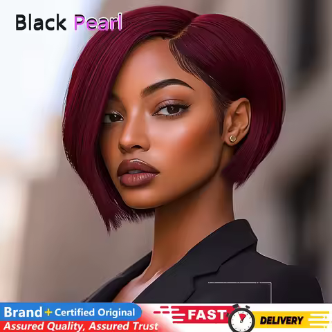 Effortless Glam in 5 Sec Unbox & Go Machine-Made Straight Bob Wig Human Hair Pre-Cut Bob with Baby H