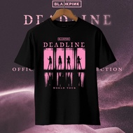 S-5XL เสื้อยืดแฟนคลับ Kpop Pink Deadline World Tour Blackpink In Your Area สินค้า Kpop Pink ของขวัญแ