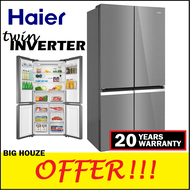 Haier 4 Door Twin Inverter Refrigerator HTF-540DGG7 Fridge Bottom Freezer 540L Peti Sejuk