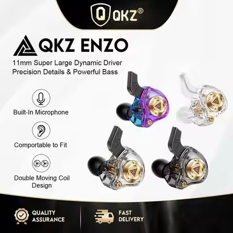 QKZ ENZO In-Ear Dynamic Headphones, HiFi Sound Quality, Heavy Bass, Wired Headphones