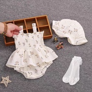 【ks1138.my】 {现货/速发}宝宝夏装包屁衣百天周岁婴儿衣服公主裙夏季连体哈衣吊带裙子套装 summer clothing, fart wrap,  day old baby clothe 【