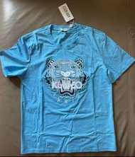 KENZO刺繡虎面圖案水藍色短袖T恤（萊卡材質）#22全新未拆
