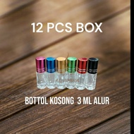 ★BOTOL KOSONG 3 ML★ ALUR ROLL★ BOTOL KOSONG ~ 3ML~  12 PCS BOX NEW DESIGEN BOTOL