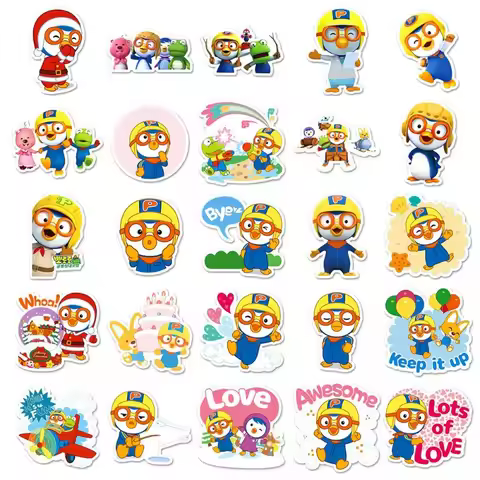 50pcs original little penguin pororo cartoon graffiti stickers creative expression decoration DIY hi