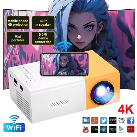 YG300 MINI Projector: Smart 4K/1080P LED Beamer | Portable 3D Home Cinema, Laser TV Projector w/ HD 