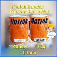 ✁ ✨ ▦ Nation Fast Dry or Flatwall Enamel 1 Liter QDE Quick Drying Dri Flat Wall White Maple Litro S
