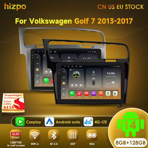 Hizpo AI Voice Wireless CarPlay Android Auto Radio for Volkswagen VW Golf 7 2013-2017 Car Multimedia