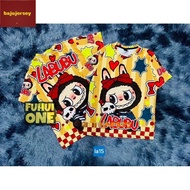 LABUBU T Shirt Baju Jersey New Trend Airport Model Day Children's and Adult Shirts: Microfiber Thail