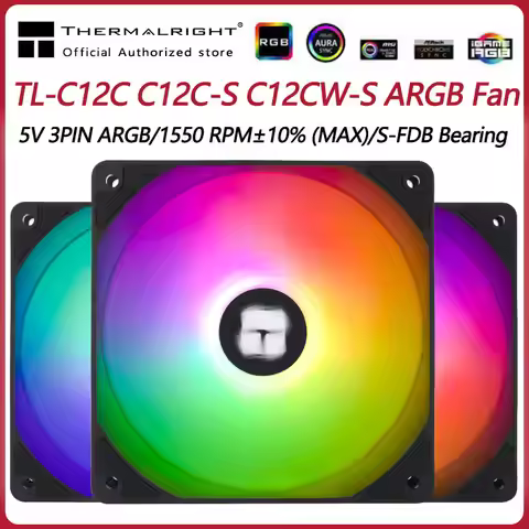 Thermalright TL-C12C 3 in 1 120mm Cooling Fan 5V ARGB gamer Adjust Speed Cooler argb Adjustable comp