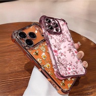 Case For Motorola MOTO Edge 50 60 FUSION 5G G60 G06 G24 Plating Daisy Flowers Shockproof Soft Transp