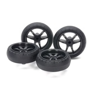 Tamiya JR 31mm Tires/Carbon Wheels - LG Dia/Low Friction/Arched