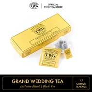 TWG Tea | Grand Wedding Tea, Black Tea Blend in 15 Hand Sewn Cotton Tea bags in a Giftbox, 37.5g