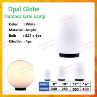 Outdoor Gate Light / Globe Light / Pilliar light OPAL Weather Proof Outdoor Pillar Light Lampu Pagar