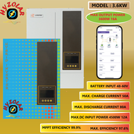 HYZOLAR  LUMENTREE อินเวอร์เตอร์ไฮบริด ออน/ออฟกริด 3.6Kw. Hybrid on/off grid 3.6kw. mppt 48vdc 80A. 