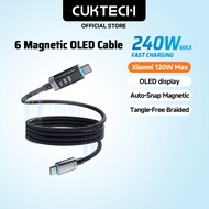 【Fast Charging】CUKTECH 240W Display Meganetic Cable Type-C to Type-C Fast Charging Xiaomi 120W for i