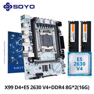 SOYO X99 เมนบอร์ดชุดE5 2630 V4 CPUและDDR4 16G (2*8G) 2133MHzหน่วยความจําNVME PCIE3.0 SATA3.0 สําหรับ