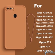 Case Oppo A5S A12 F9 Pro A9 A5 2020 A3S A12E A15 A15S A53 A31 2020 A92 A52 A83 F11 A37 A59 F1S Case Casing New Angel Lens Full Cover TPU Phone Case Cover + Free lanyard