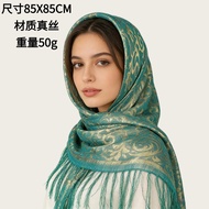 B477-3 Ethnic Style Jacquard Flow Scarf Scarf Gold Silver Silk Pullover Accessories Gauze Headscarf 