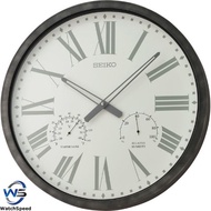 Seiko Clock QXA797K Decorator Black Antique Finish Case Thermometer Roman Numeral Analog Quartz Wall Clock QXA797