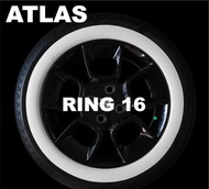 Lis ban Mobil White Wall Ban Mobil Velg Ring 16 Putih Polos Atlas Original