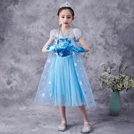 dress budak perempuan baju budak perempuan baju raya budak perempuan Day Frozen Elsa Princess Dress 