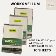 WORX | Vellum Board Paper White and Pale Cream | 90gsm 180gsm 200gsm