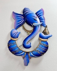 3D Wrought Iron Ganesh Wall Hanging (12x8) inches