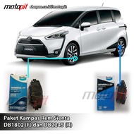 Bendix Sienta DB1802 DB2245 Front Rear Brake Pads