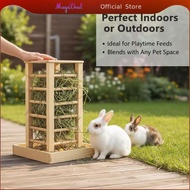 [MagiDeal] Rabbit Hay Stand Wooden Feeding Rack Hay Rabbit Distributor for Small Animal Cage Chinchi