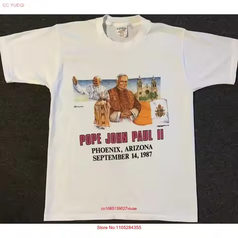 Vtg 80s Pope John Paul II Phoenix AZ Tour T Shirt M God Catholic Lord Grunge 70s vintage Washed Brea