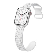ซิลิโคนแกะสลักสำหรับนาฬิกา Apple Ultra 2/Ultra Strap 49มม. 45มม. 44มม. 42มม. 41มม. 40มม. 38มม. สายนาฬิกา Apple Watch เสือดาวผูกพิมพ์ลายสำหรับ Apple นาฬิกาซีรีส์9 8 7 6 5 4 3 2 1 SE2 SE