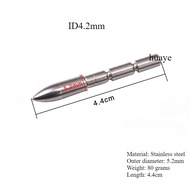 12PCS 50 Grains Stainless Steel Insert Arrow Point Archery Arrow Head For 4.2mm Shaft