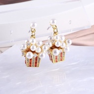 Unique Pearl Shape Colorful Diamond Size Creative Shining Necklace Popcorn Earrings Jewelry Three-Di