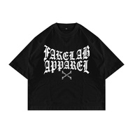 HITAM Fakelab Boxy Olde Black Tshirt / Ts Black English / T-shirt Hardcore N4TW