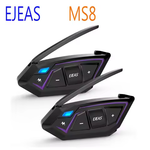EJEAS MS8 Max 7000M Motorcycle Mesh Helmet Intercom Headset BT5.1 Interphone Communicator for 8 Ride