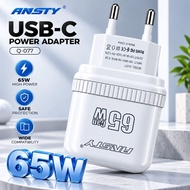 ANSTY 65W GAN USB QC 3.0a | Fast charging charger adapter | Charger | Usb type c | Fast charging typ