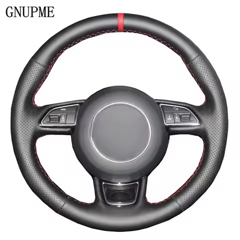 Black Car Steering Wheel Cover For Audi A1 8X A3 8V Sportback A4 B8 Saloon Avant A5 8T A6 C7 A7 G8 A