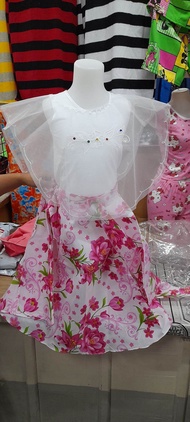 Kimona sequence ,skirt set for kids and adult(buwan ng wika costumes)