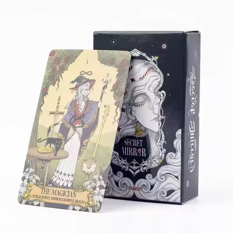 Secret Mirror Tarot Cards 78Pcs Classic Tarot Deck Vintage Illustrated Tarot Cards Set For Divinatio