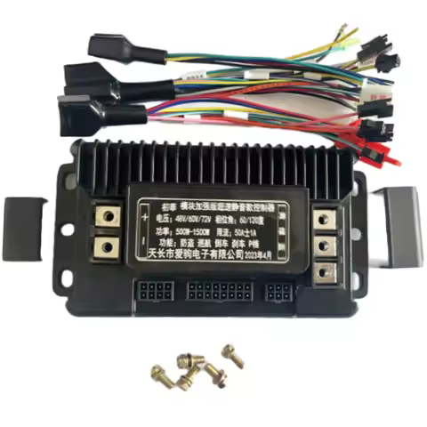 3 Modes Sine Wave Electric Vehicle Motor Controller 48V/60V/72V 500W/1000W/1200W/1500W Brushless Mot