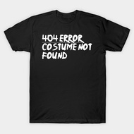 Authentic T-Shirt Cotton 1 404 Error Costume Not Found Short Sleeve Round Neck Unisex Cartoon