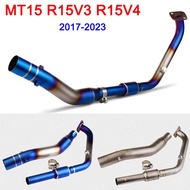 MT15 R15 V3 V4 Motorcycle Exhaust Full Systems Titanium Alloy Steel Pipe Header Pipe For Yamaha MT15